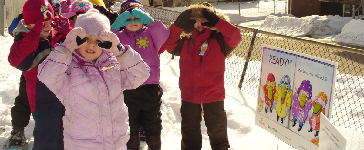 Kids on Story Walk 1